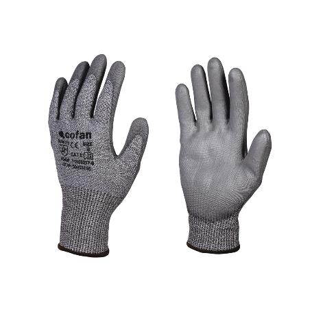 GUANTE ANTICORTE IMPREGNADO PU GRIS T-10   CAJA 12 UNID.