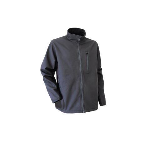 CHAQUETA SOFT SHELL NEGRA LISTER 340G/M TALLA XL