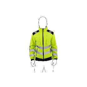 SOFTSHELL DE ALTA VISIBILIDAD MODELO ALFA CENTAURI AMARILLO Y NEGRO TALLA XL