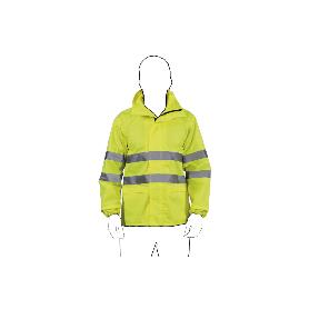 CHAQUETA DE LLUVIA DE ALTA VISIBILIDAD MODELO PÓLUX AMARILLA TALLA XL