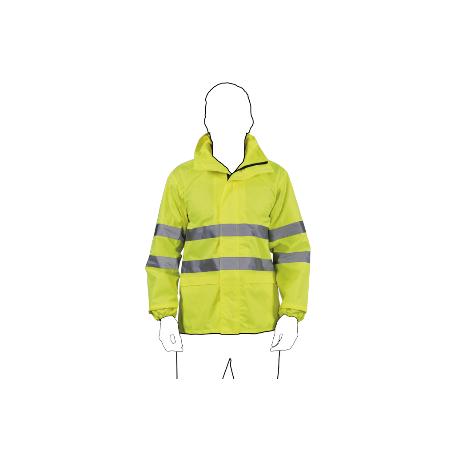 CHAQUETA DE LLUVIA DE ALTA VISIBILIDAD MODELO PÓLUX AMARILLA TALLA XXL