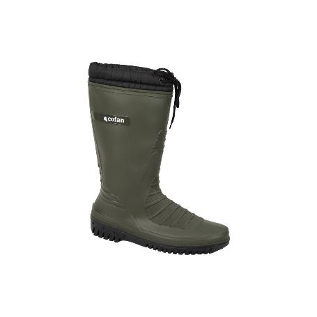 BOTA DE AGUA VERDE/NEGRA CON FORRO POLAR TALLA 45