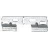 PLACA COLGADOR DOBLE 130 MM CON HUECO 42 MM   CAJA 50 UNID.