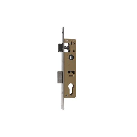 CERRADURA DE EMBUTIR + CERRADERO D85 E28 (LEVA CORTA) NÍQUEL (PUERTAS DE METAL)
