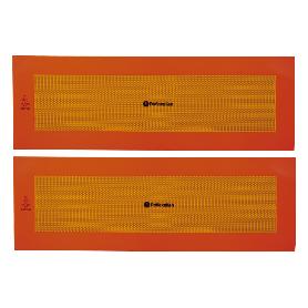 PACK DE 2 UDS. PLACA ADHESIVA V-6 PARA VEHÍCULO LARGO 565 X 195 MM
