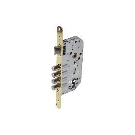 CERRADURA EMBUTIR 4 B-REDONDA+CERRADERO D85 E50 LATÓN (P/MADERA)