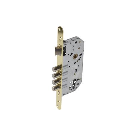 CERRADURA EMBUTIR 4 B-REDONDA+CERRADERO D85 E50 LATÓN (P/MADERA)
