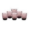 PACK 6 VASOS DE AGUA VIDRIO 30,5 CL COLOR PURPURA MODELO JADE