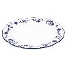 VAJILLA DE PORCELANA CON DETALLE FLORAL AZUL ESMALTADO DE FORMA IRREGULAR 18 PIEZAS