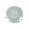 VAJILLA DE CERAMICA PINTADA A MANO VERDE AGUA ESMALTADO CON BORDE VINTAGE 16 PIEZAS