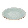 VAJILLA DE CERAMICA PINTADA A MANO VERDE AGUA ESMALTADO CON BORDE VINTAGE 16 PIEZAS