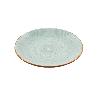 VAJILLA DE CERAMICA PINTADA A MANO VERDE AGUA ESMALTADO CON BORDE VINTAGE 16 PIEZAS