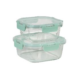 SET DE 2 RECIPIENTES DE BOROSILICATO MODELO AGATHA 520 ML - 800 ML