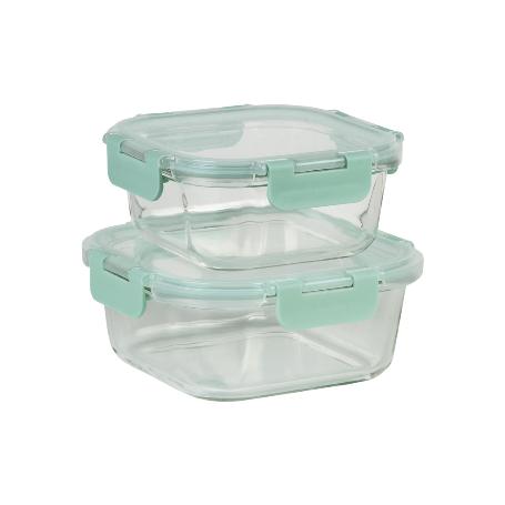 SET DE 2 RECIPIENTES DE BOROSILICATO MODELO AGATHA 520 ML - 800 ML