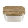 SET DE 2 RECIPIENTES DE BOROSILICATO CON TAPA DE BAMBÚ MODELO PANDA 520 ML - 800 ML