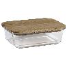 SET DE 3 RECIPIENTES DE BOROSILICATO CON TAPA DE BAMBÚ MODELO PANDA 640 ML-1040 ML -1520 ML