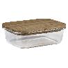 SET DE 3 RECIPIENTES DE BOROSILICATO CON TAPA DE BAMBÚ MODELO PANDA 640 ML-1040 ML -1520 ML