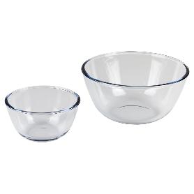 SET DE 2 ENSALADERAS DE VIDRIO BOROSILICATO MODELO BARITINA 800 ML - 2700 ML