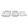 SET DE 3 FUENTES RECTANGULARES DE VIDRIO BOROSILICATO MODELO BARITINA 1600ML-2200ML-3000ML