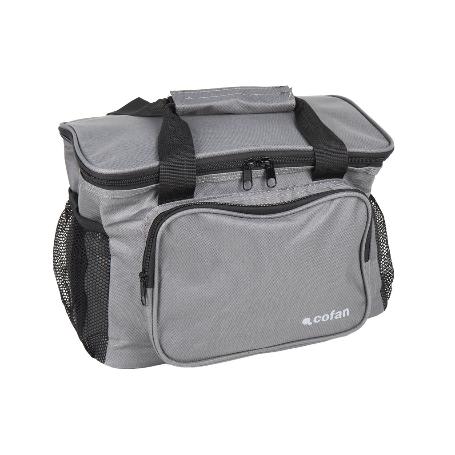 NEVERA TEXTIL PORTÁTIL MULTIBOLSILLOS COLOR GRIS OSCURO 15 L