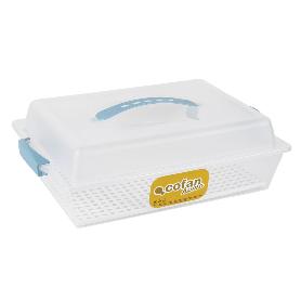TARTERA RECTANGULAR AZUL OPACA PAVLOVA CON ASAS 38 X 28 X 13 CM   CAJA 6 UNID.