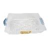 TARTERA RECTANGULAR AZUL OPACA PAVLOVA CON ASAS 38 X 28 X 13 CM   CAJA 6 UNID.