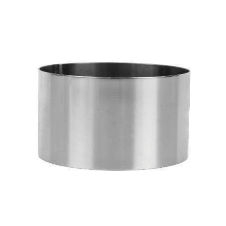 MOLDE REDONDO PARA EMPLATAR ACERO INOXIDABLE  8 X 4.5 CM