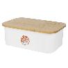 PANERA CON TAPA DE BAMBU COLOR BLANCO/MADERA 36 X 24 X13 CM