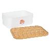 PANERA CON TAPA DE BAMBU COLOR BLANCO/MADERA 36 X 24 X13 CM
