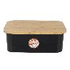 PANERA CON TAPA DE BAMBU COLOR NEGRO/MADERA 36 X 24 X13 CM
