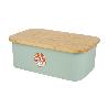 PANERA CON TAPA DE BAMBÚ COLOR VERDE/MADERA 36 X 24 X13 CM