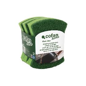 PACK DE 3  ESTROPAJOS VERDES CON ESPONJA  VENTA UNITARIA