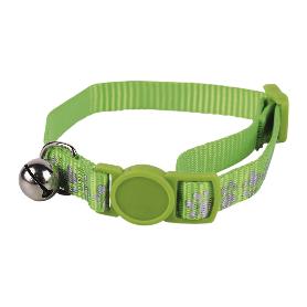 COLLAR CON CASCABEL GATOS VERDE 1 CM X 32 CM