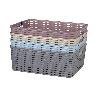 CESTA  MULTIUSOS 12L 36X28X13.5 CM BEIGE   CAJA 6 UNID.