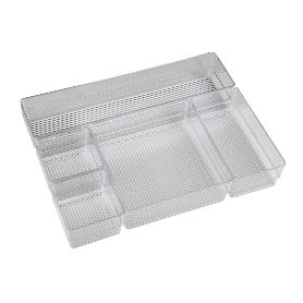 SET ORGANIZADOR COSMETIC 30X23X8CM TRANSPARENTE   CAJA 6 UNID.