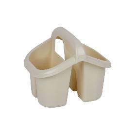 ESCURRECUBIERTOS  CON ASA BEIGE 19.5X15.5X16CM   CAJA 6 UNID.