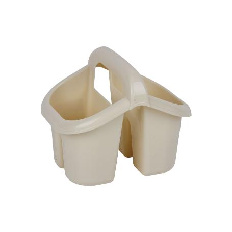 ESCURRECUBIERTOS  CON ASA BEIGE 19.5X15.5X16CM   CAJA 6 UNID.