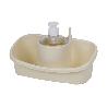 ESTROPAJERO CON DOSIFICADOR BEIGE 26X13X16.5CM   CAJA 6 UNID.