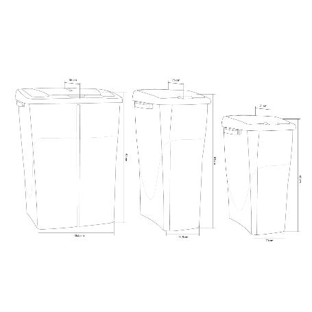 CUBO DE BASURA PARA RECICLAR 45 LITROS  COLOR VERDE 36.5 X 36 X 51  CM