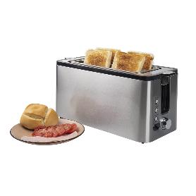 TOSTADOR ANTIHUELLAS 2 RANURAS GRANDES  ACERO INOXIDABLE PANTALLA DIGITAL 35 X 16 X 19 CM 1500 W