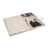 MANTEL ANTIMANCHAS RESINADO CONFECCIONADO 1,40 X 1,40 M 50% PES 45% CO 5% LUREX LINEAS DE ORO
