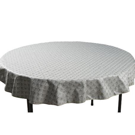 MANTEL REDONDO ARCOS VERDES ANTIMANCHAS RESINADO JACQUARD CONFECCIONADO 50% ALGODÓN 50% POLIESTER 1,60 M