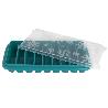 CUBITERA HIELO CON TAPA COLOR TURQUESA 12.5X26X4 CM   CAJA 6 UNID.