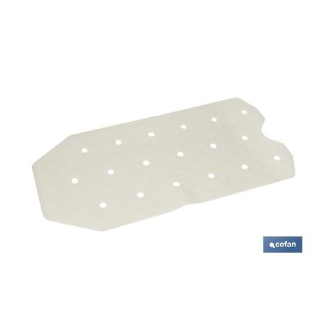 ALFOMBRA ANTIDESLIZANTE CON VENTOSAS BAÑERA/DUCHA BLANCO 36 X 72 CM