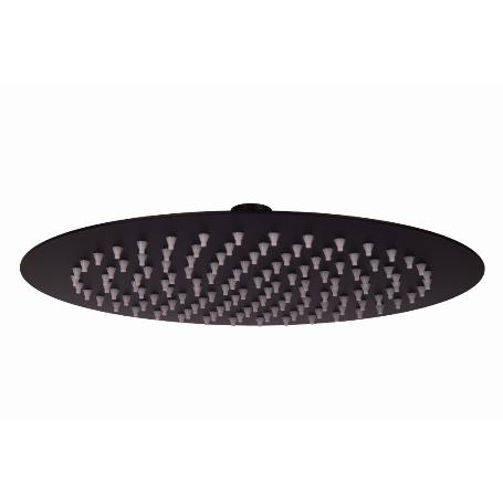 CABEZAL DE DUCHA REDONDO EXTRAFINO DE ACERO INOXIDABLE 304 NEGRO MATE Ø24,5 CM