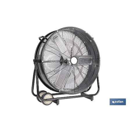 VENTILADOR INDUSTRIAL DE SUELO  NEGRO CON 3 VELOCIDADES Ø60 CM 250 W