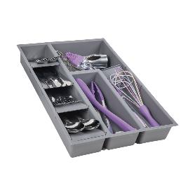 ORGANIZADOR PARA CAJON CON SEPARADORES COLOR GRIS 30 X 45 X 6.5 CM