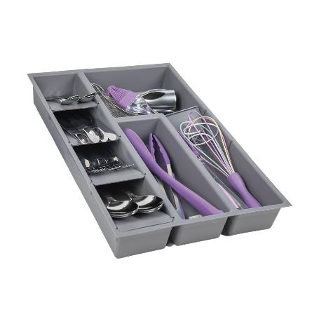 ORGANIZADOR PARA CAJON CON SEPARADORES COLOR GRIS 30 X 45 X 6.5 CM