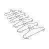 PACK DE 6 PERCHAS GRIS CLARO 38 X 18 CM