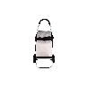 CARRO DE LA COMPRA NEGRO Y BEIGE PLEGABLE DE ALUMINIO CON 2 RUEDAS GRANDES 43 L